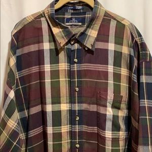 ENRO TRADITIONS SPORT SHIRT SZ 2X BIG PLAID COTTON